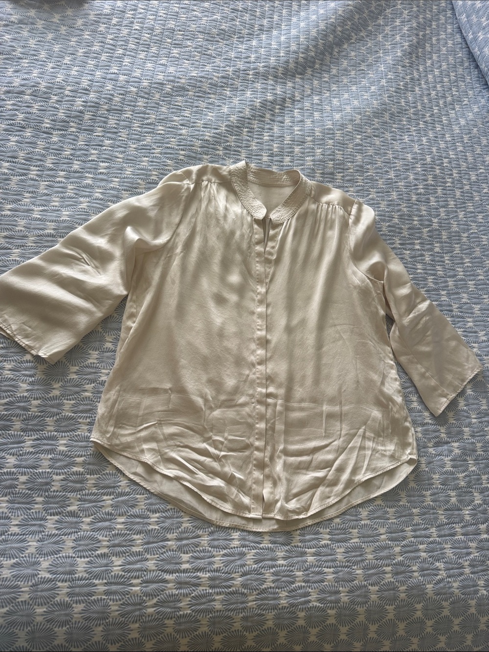 L’Agence cream silk blouse
